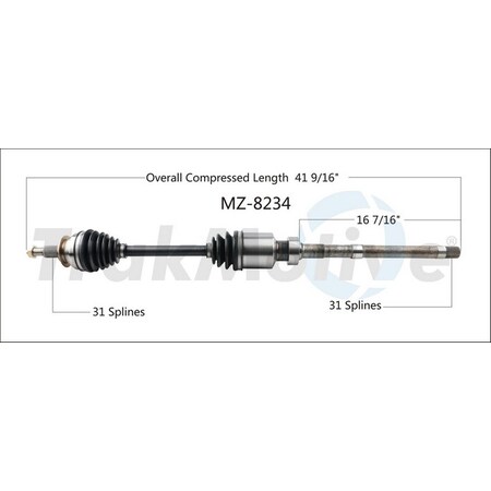 Surtrack Axle Cv Axle Shaft, Mz-8234 MZ-8234